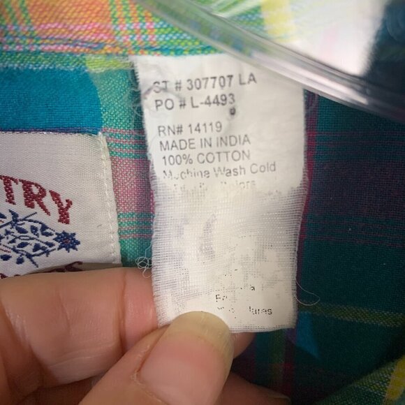 Ely Vintage Pearl Snap Plaid Sleeveless Button Down Western Shirt - Picture 8 of 8